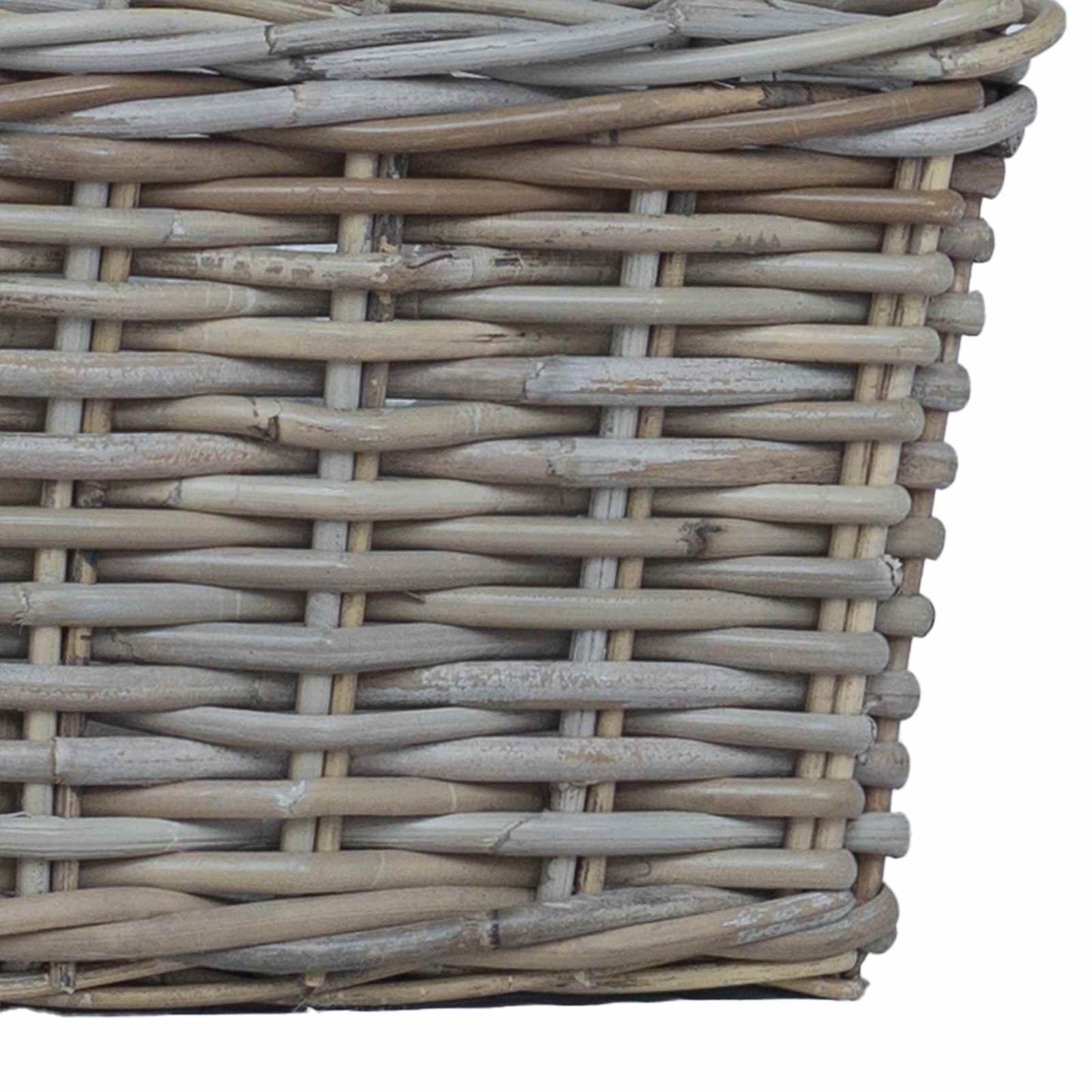 Plantenmand met opslag 3 pcs Grijs Kubu Rattan