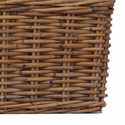 Plantenmand met opslag 3 pcs Bruin Kubu Rattan
