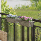 Hanging Planter Basket 2 pcs Grey 48 x 22 x 15 cm Lacak Reed