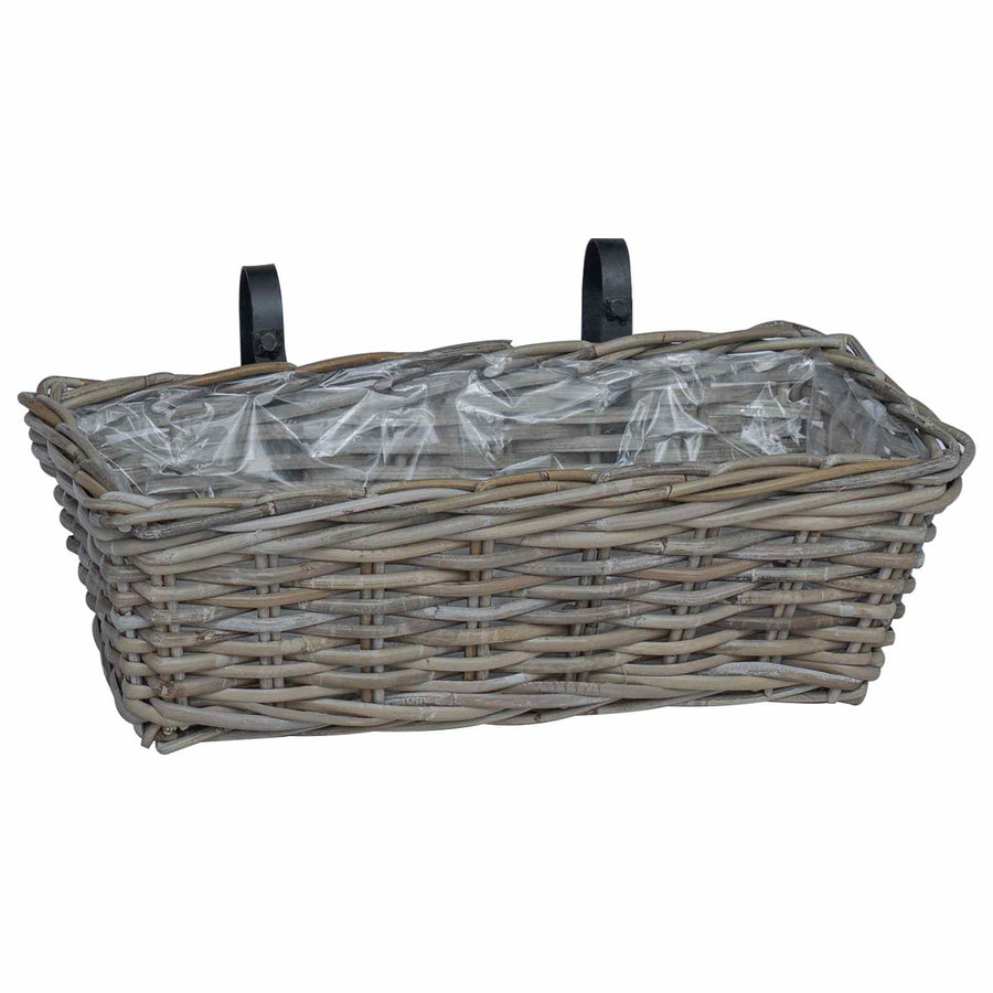 Hangende Bloempot Mand 2 pcs Grijs 48 x 22 x 15 cm Lacak Riet