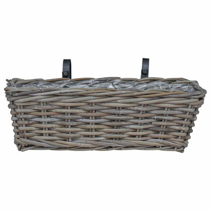 Hangende Bloempot Mand 2 pcs Grijs 48 x 22 x 15 cm Lacak Riet