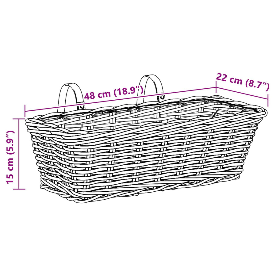 Hangende Bloempot Mand 2 pcs Grijs 48 x 22 x 15 cm Lacak Riet