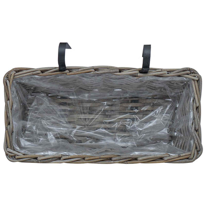 Hangende Bloempot Mand 2 pcs Grijs 48 x 22 x 15 cm Lacak Riet