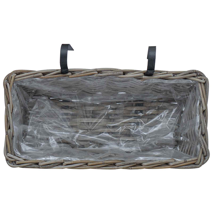 Hangende Bloempot Mand 2 pcs Grijs 48 x 22 x 15 cm Lacak Riet