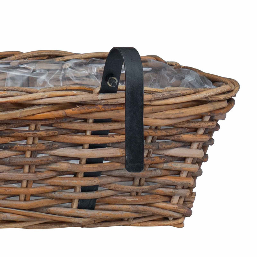 Hangende Bloempot Mand 2 pcs Bruin 48 x 22 x 15 cm Lacak Riet
