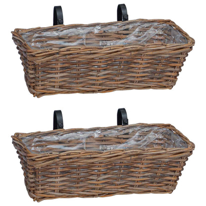 Hangende Bloempot Mand 2 pcs Bruin 48 x 22 x 15 cm Lacak Riet
