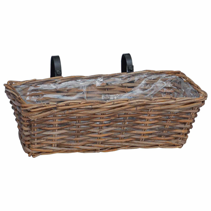 Hangende Bloempot Mand 2 pcs Bruin 48 x 22 x 15 cm Lacak Riet