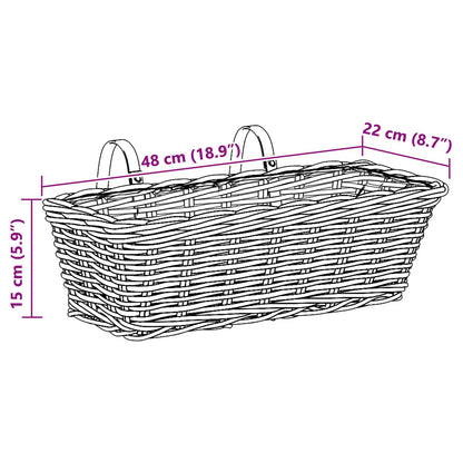Hangende Bloempot Mand 2 pcs Bruin 48 x 22 x 15 cm Lacak Riet