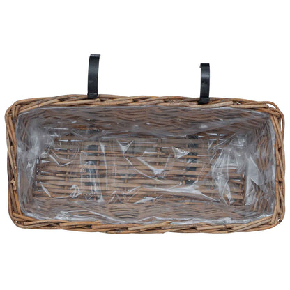 Hangende Bloempot Mand 2 pcs Bruin 48 x 22 x 15 cm Lacak Riet