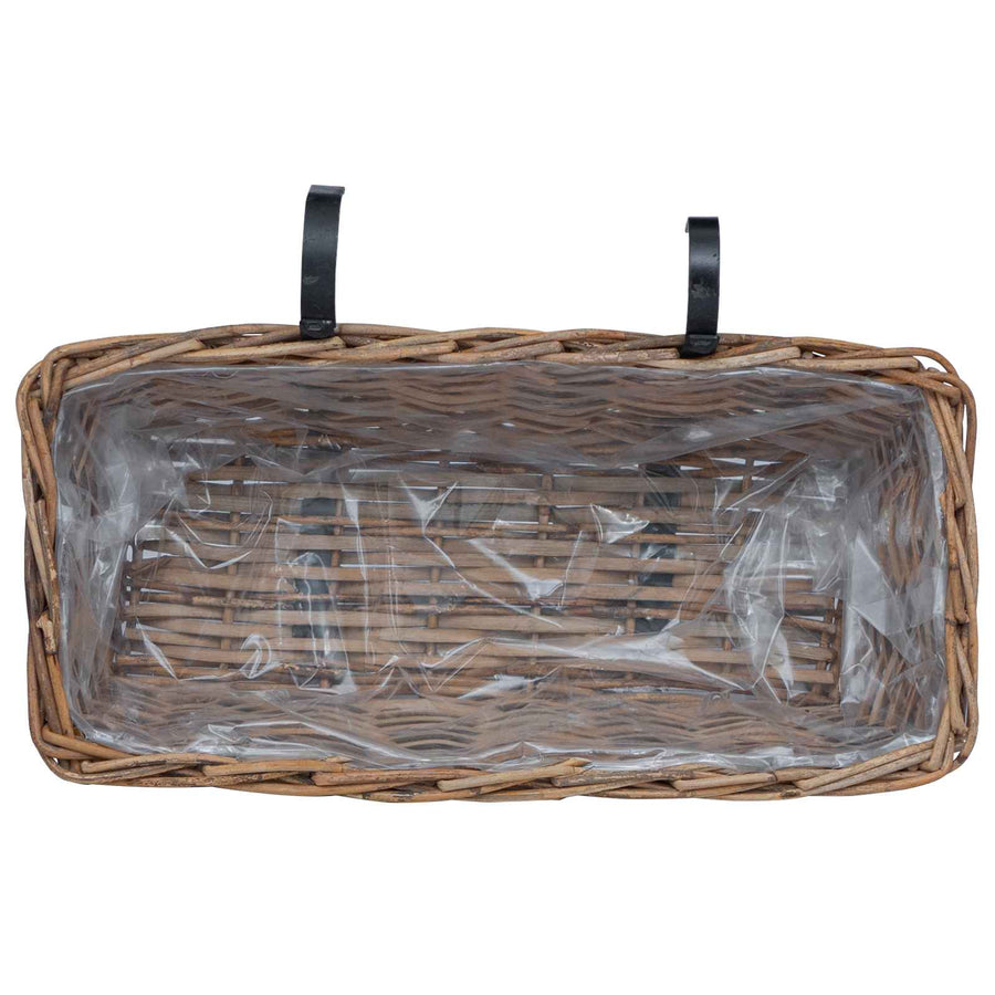 Hangende Bloempot Mand 2 pcs Bruin 48 x 22 x 15 cm Lacak Riet