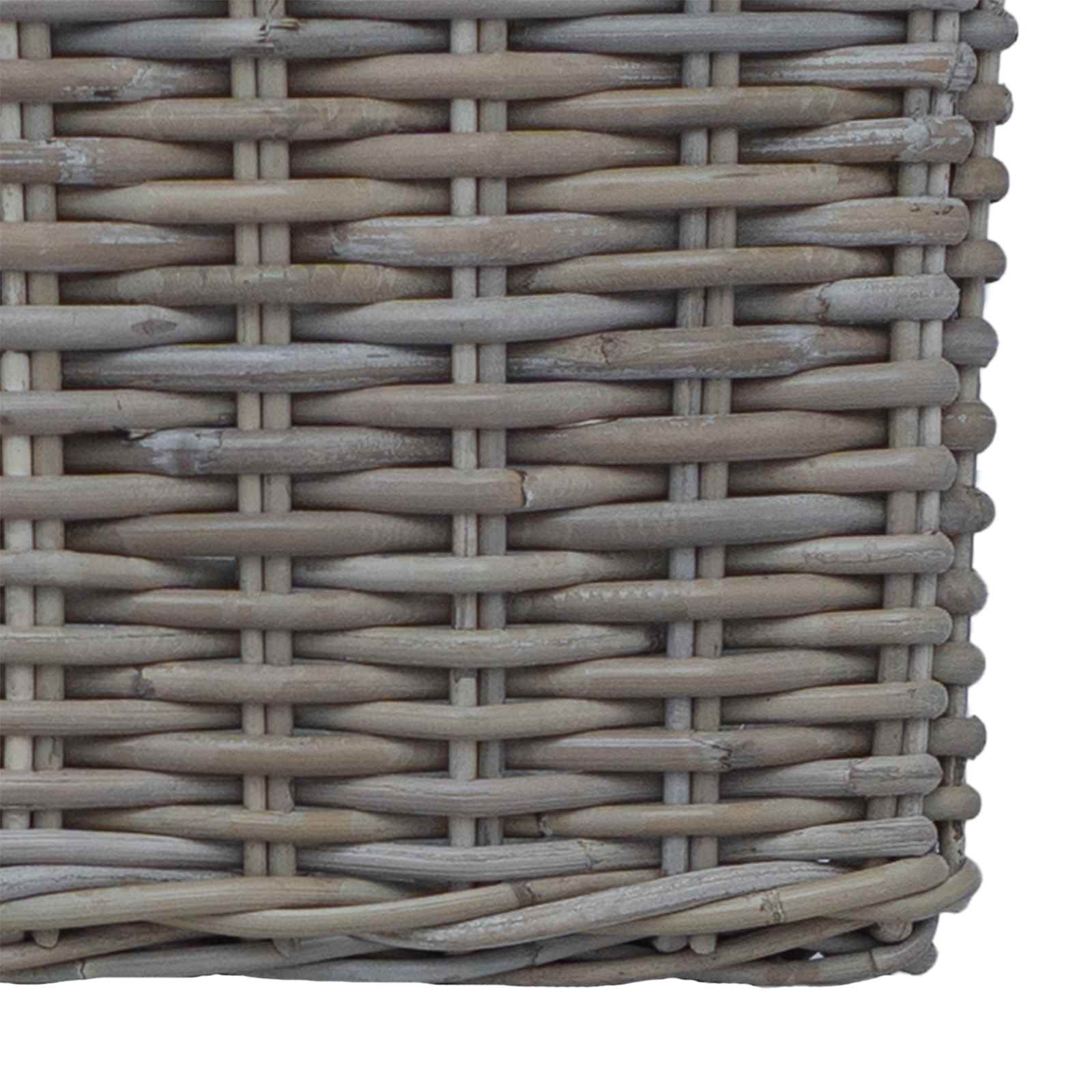 Plantenmand met opslag 2 pcs Grijs Lacak Riet