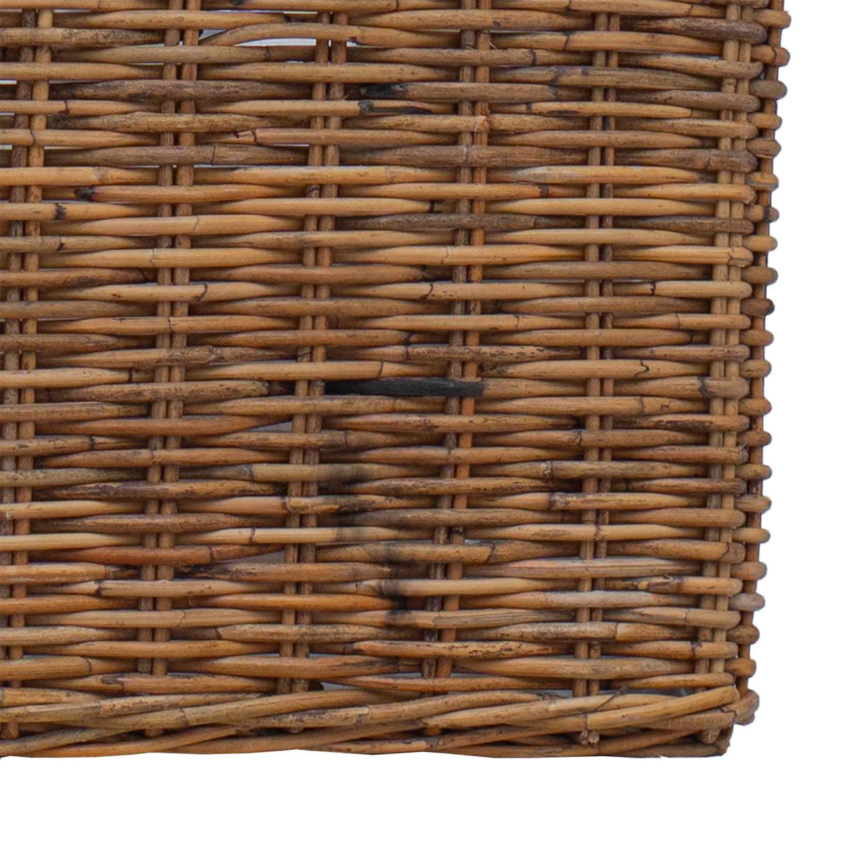 Plantenmand met opslag 2 st Natuurlijk Bruin Kubu Rattan