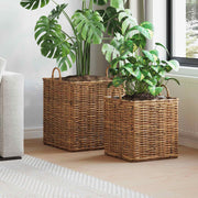 Plantenmand opslag set 2 stuks kubu rattan