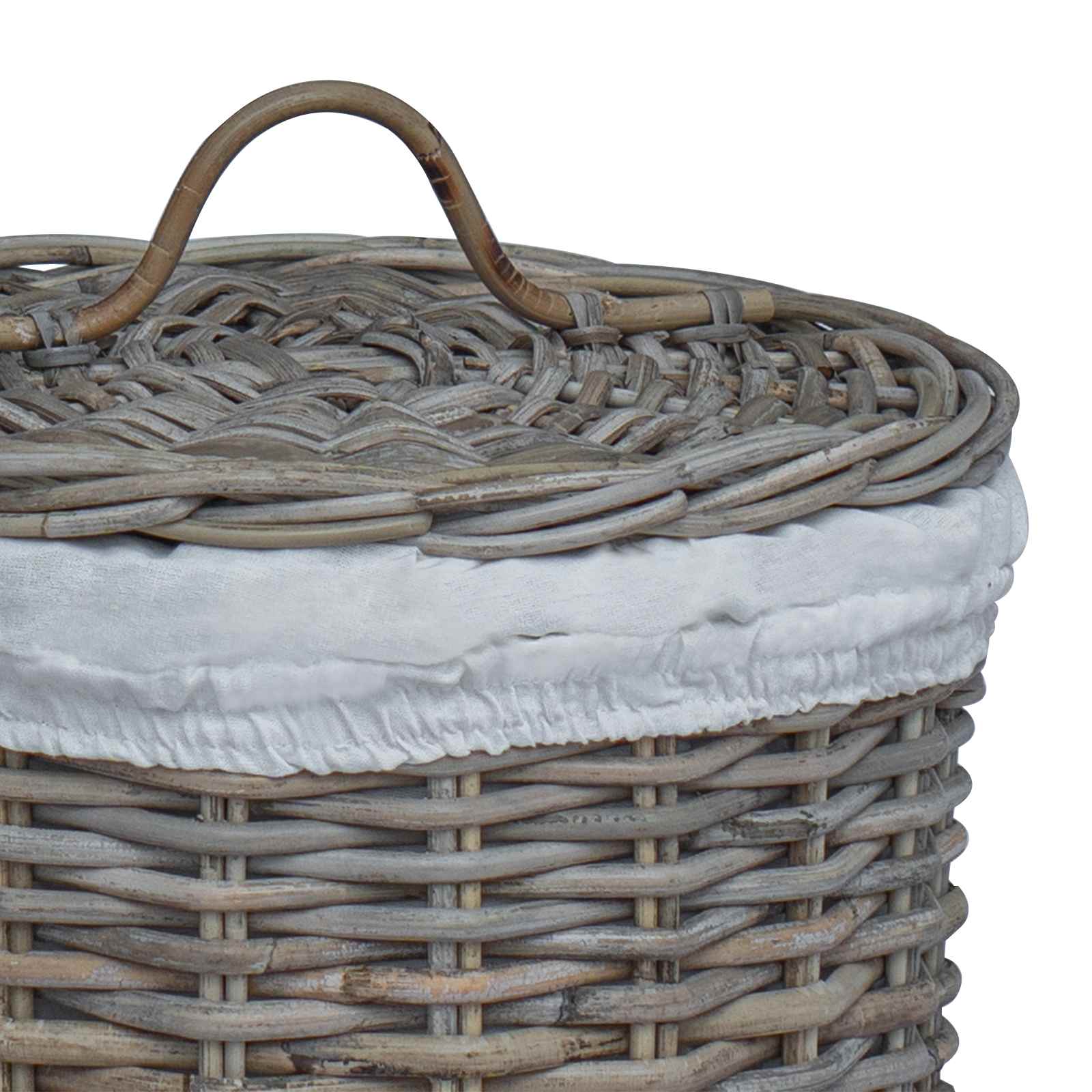 Wasmand met deksel 2 pcs Kubu grijs Kubu Rattan