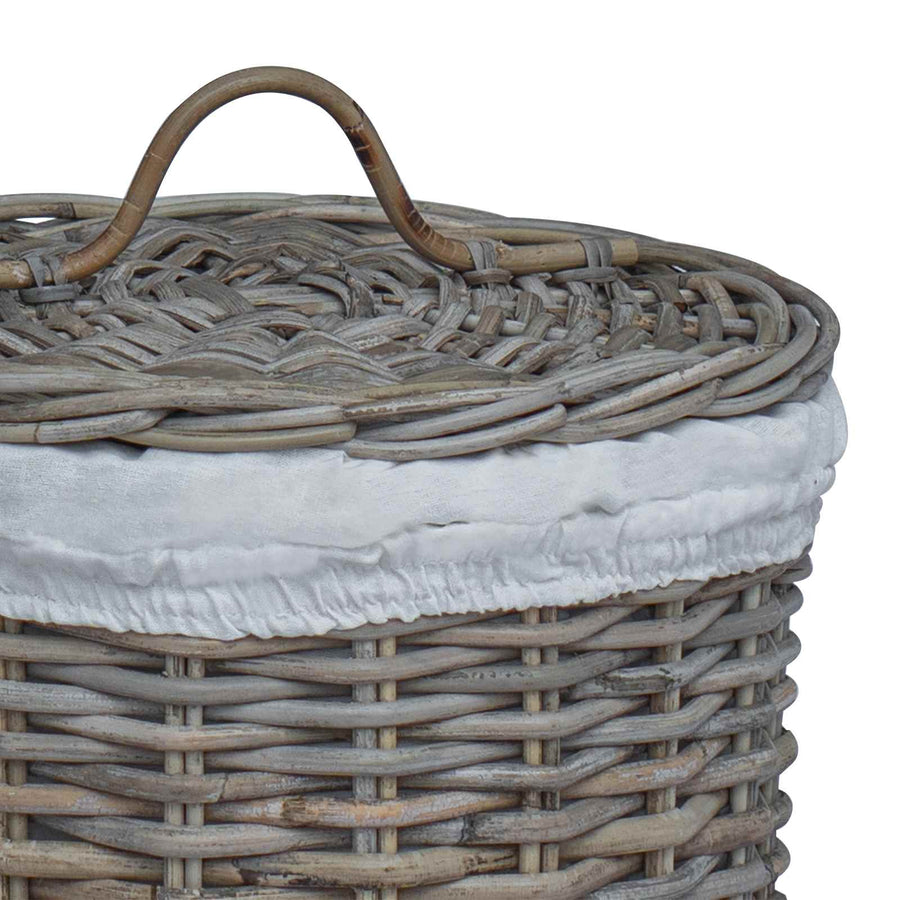 Wasmand met deksel 2 pcs Kubu grijs Kubu Rattan