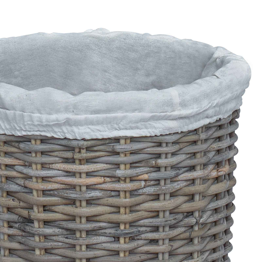Wasmand met deksel 2 pcs Kubu grijs Kubu Rattan