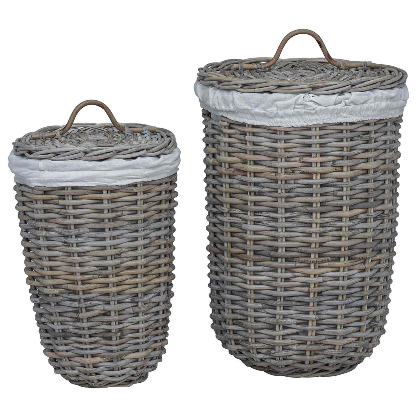 Wasmand met deksel 2 pcs Kubu grijs Kubu Rattan