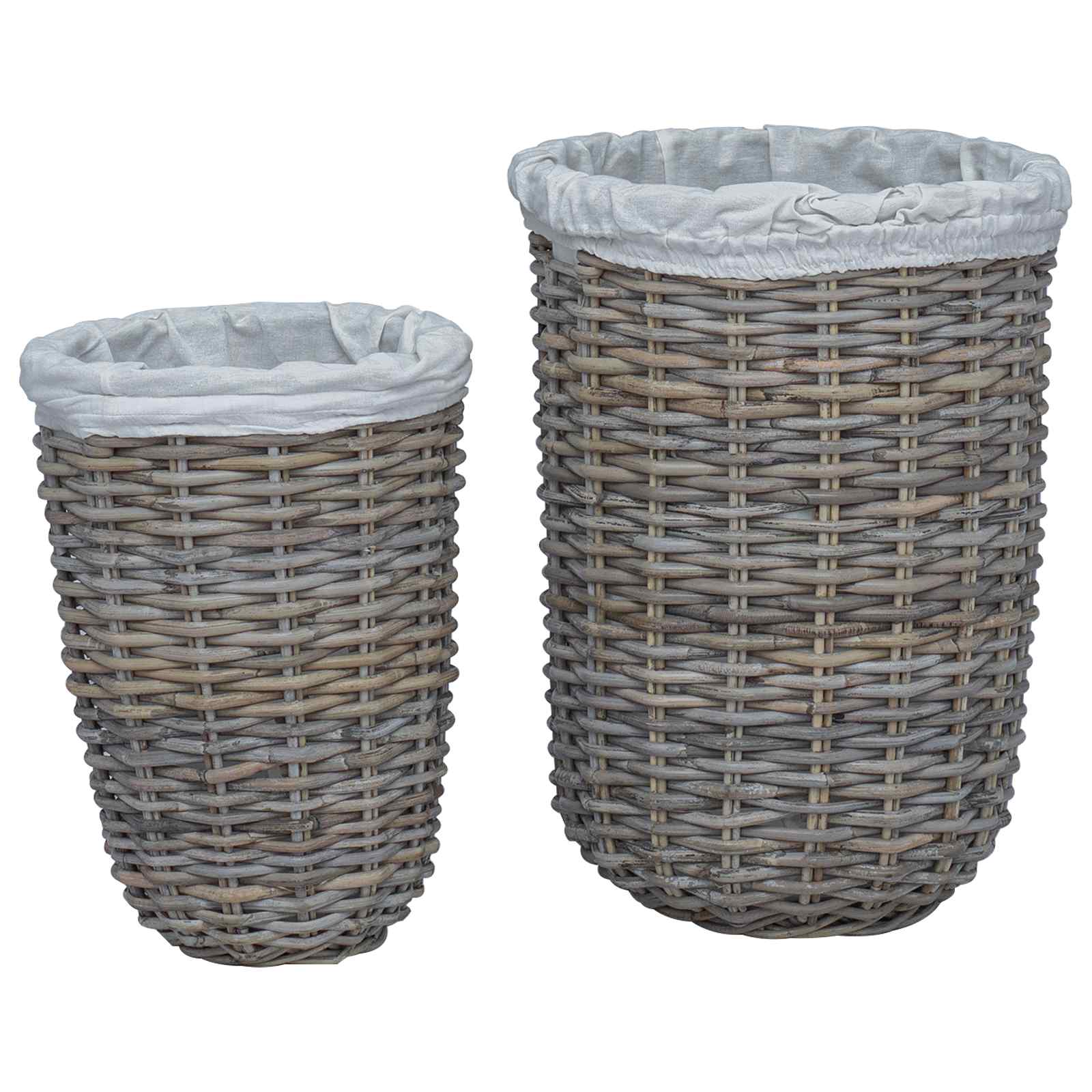 Wasmand met deksel 2 pcs Kubu grijs Kubu Rattan