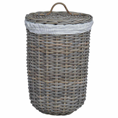Wasmand met deksel 2 pcs Kubu grijs Kubu Rattan