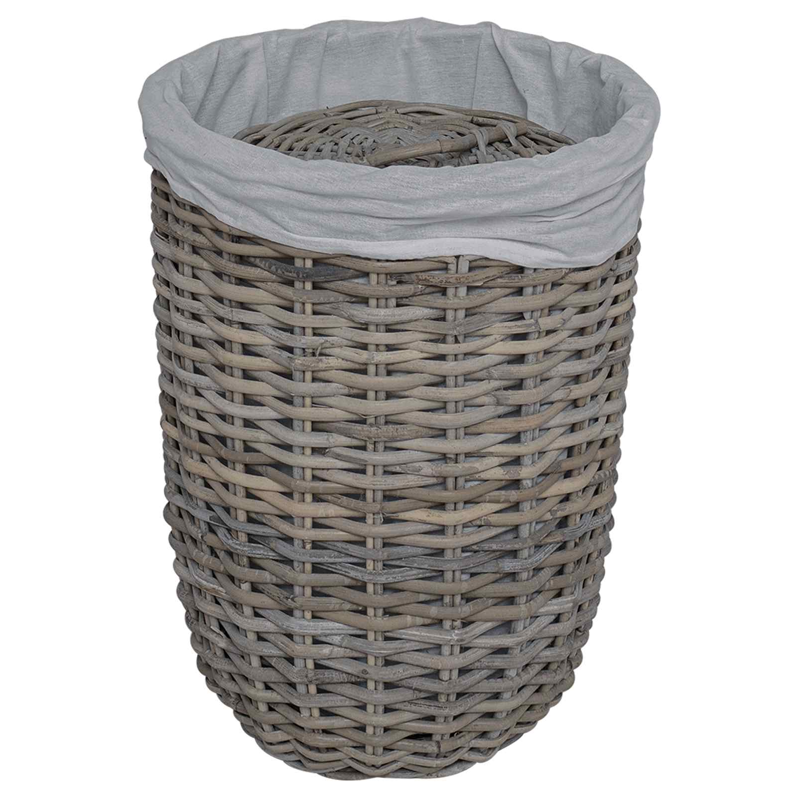 Wasmand met deksel 2 pcs Kubu grijs Kubu Rattan