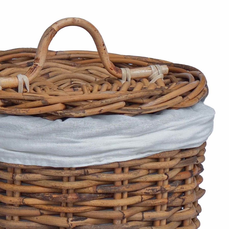 Wasmand 2 pcs Bruin Kubu Rattan