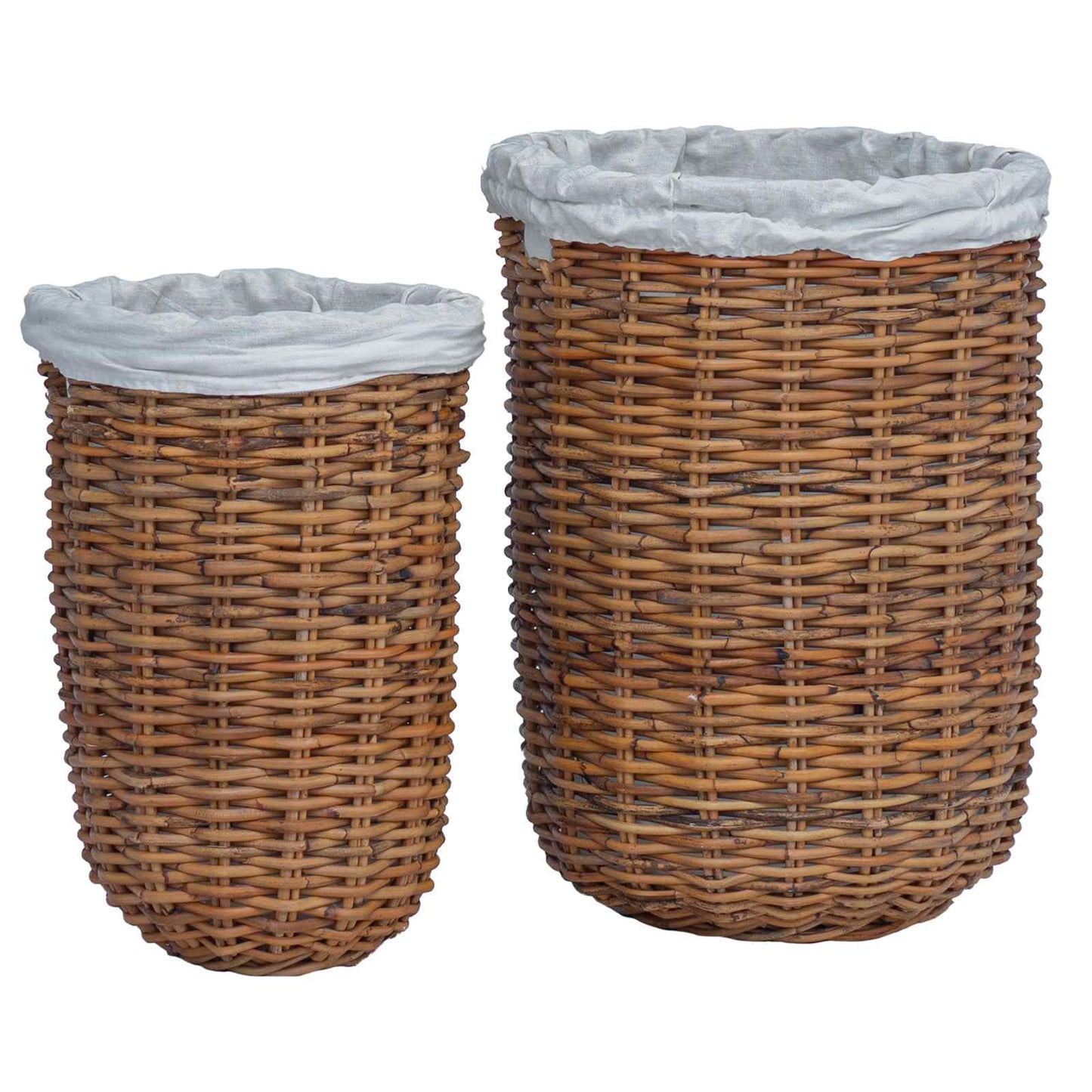 Wasmand 2 pcs Bruin Kubu Rattan