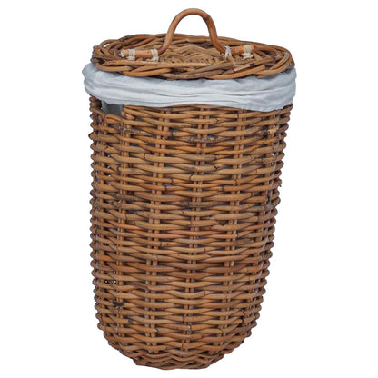 Wasmand 2 pcs Bruin Kubu Rattan