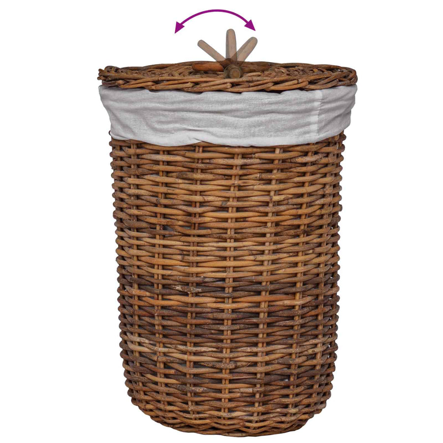 Wasmand 2 pcs Bruin Kubu Rattan