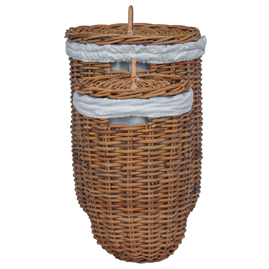 Wasmand 2 pcs Bruin Kubu Rattan