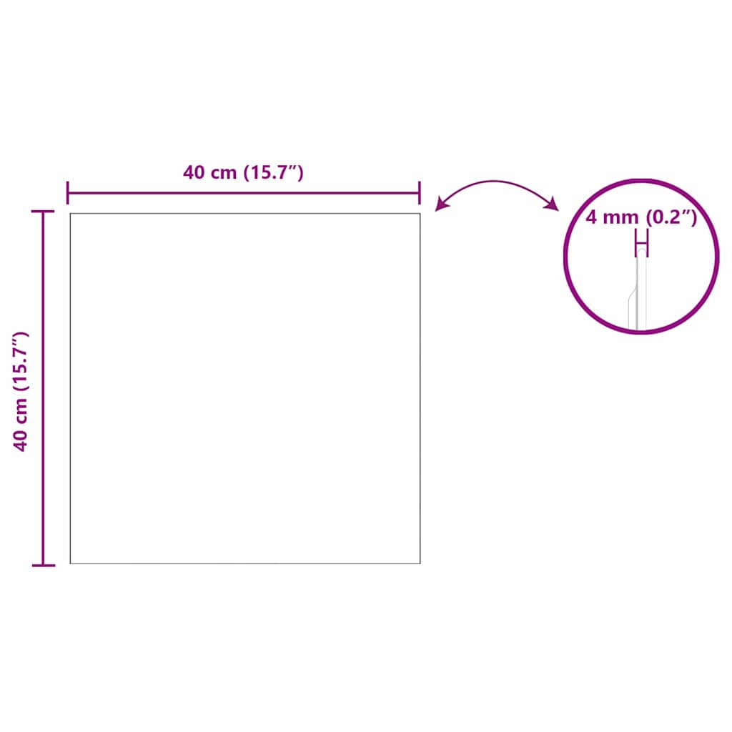 Wandspiegel 40 x 40 cm gehard glas
