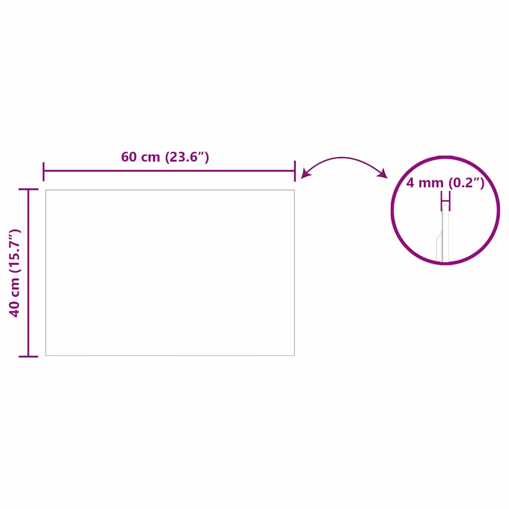 Wandspiegel 60 x 40 cm gehard glas