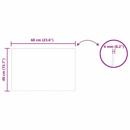 Wandspiegel 60 x 40 cm gehard glas