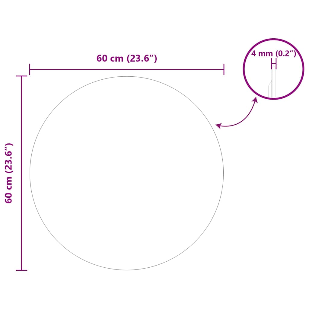 Wandspiegel Ø 60 cm gehard glas