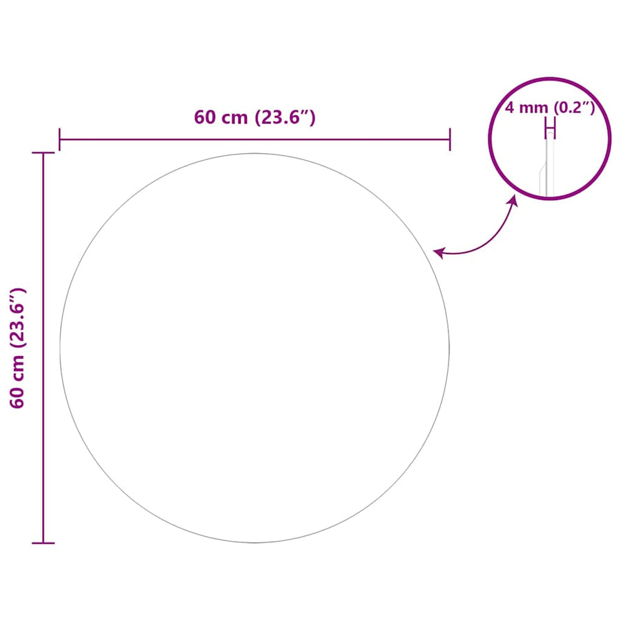 Wandspiegel Ø 60 cm gehard glas