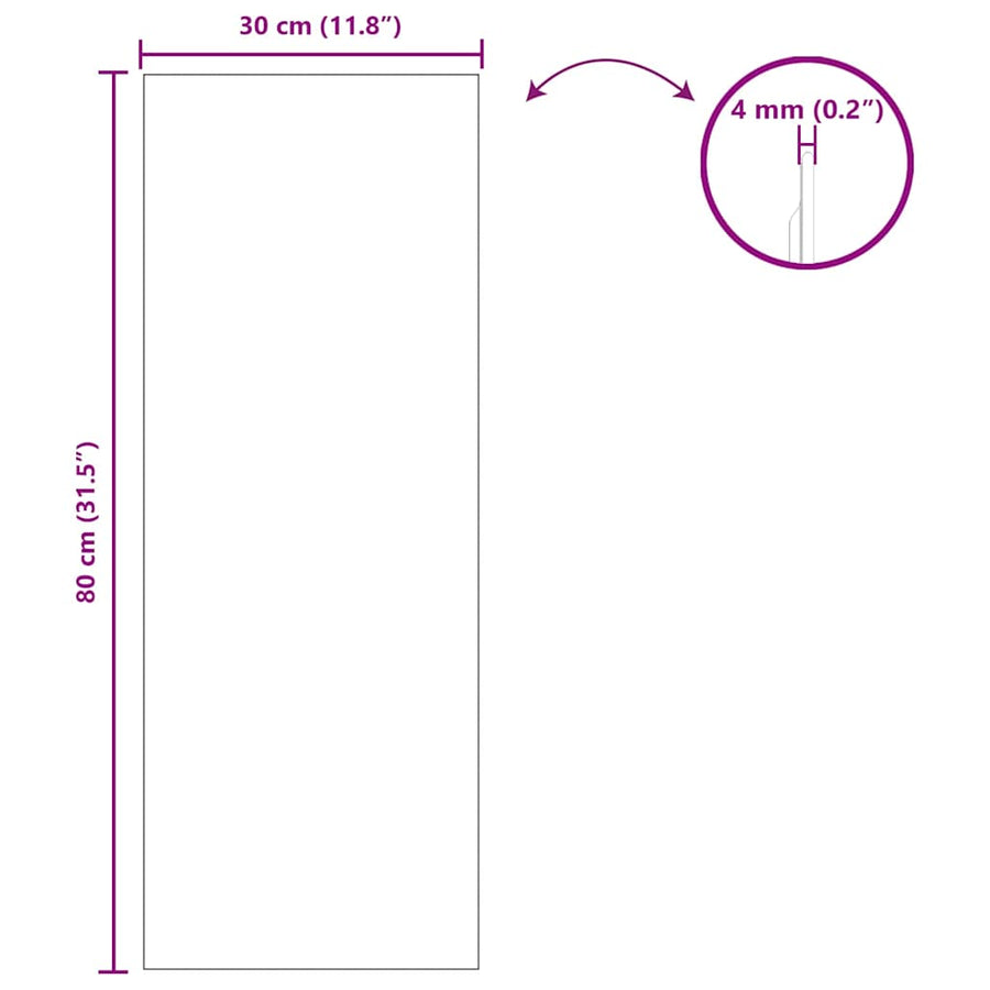 Wandspiegel 30 x 80 cm gehard glas