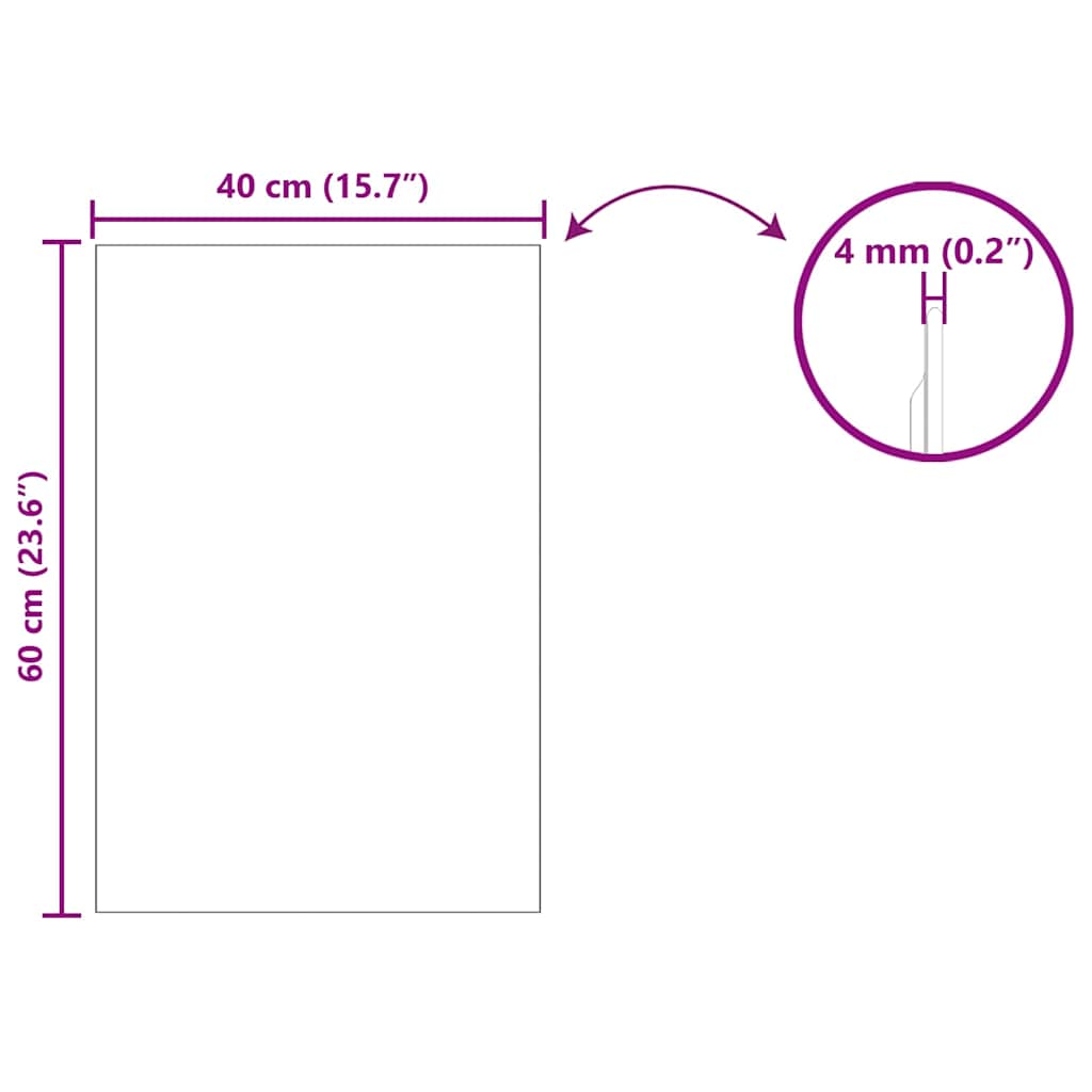 Wandspiegel 40 x 60 cm gehard glas