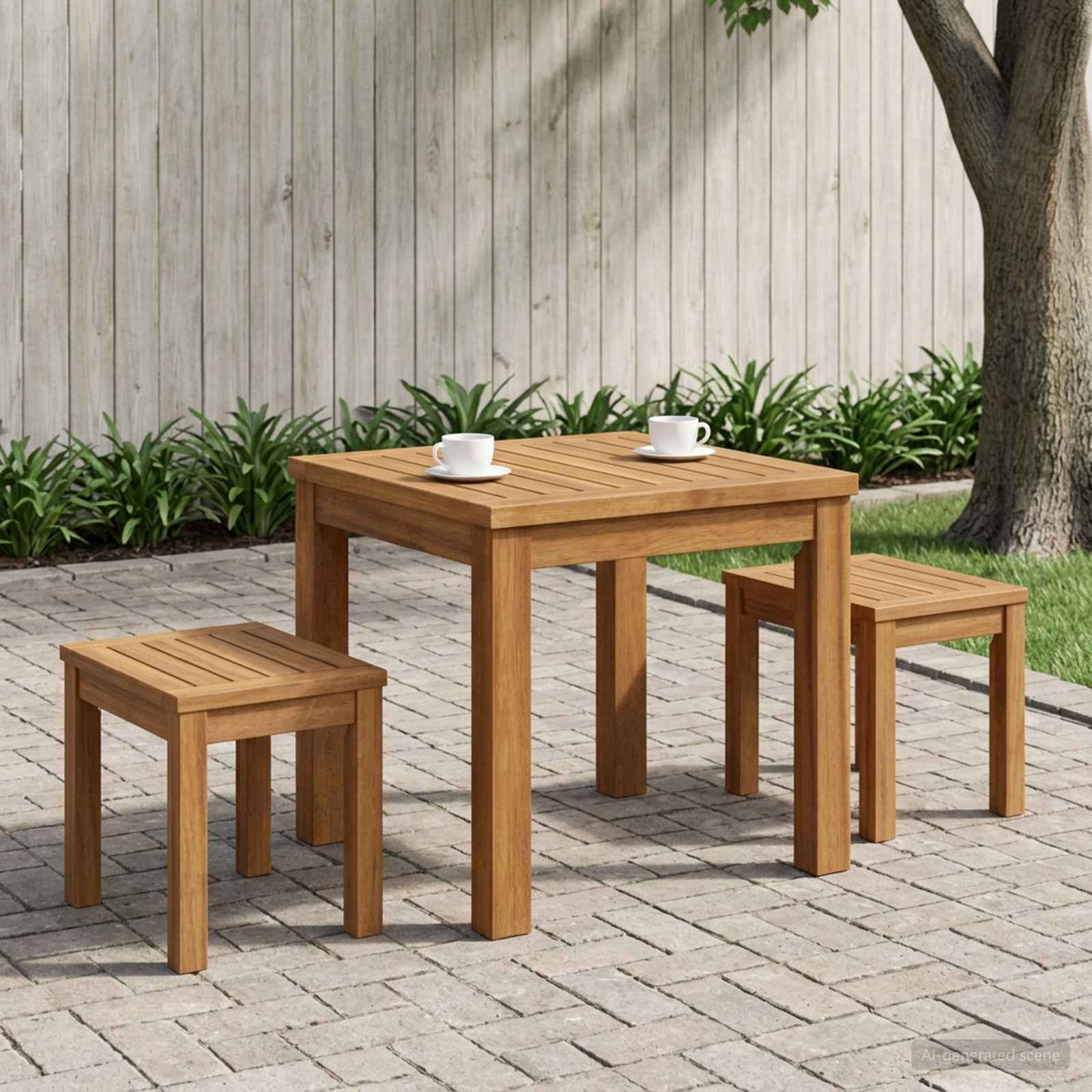 Salontafel Naturel 40 x 40,5 x 36 cm Massief Acaciahout