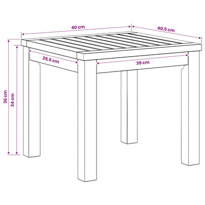 Salontafel Naturel 40 x 40,5 x 36 cm Massief Acaciahout