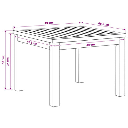 Salontafel Naturel 50 x 48,5 x 36 cm Massief Acaciahout