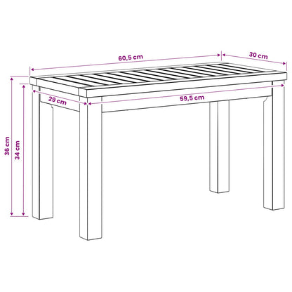 Salontafel Naturel 60,5 x 30 x 36 cm Massief Acaciahout