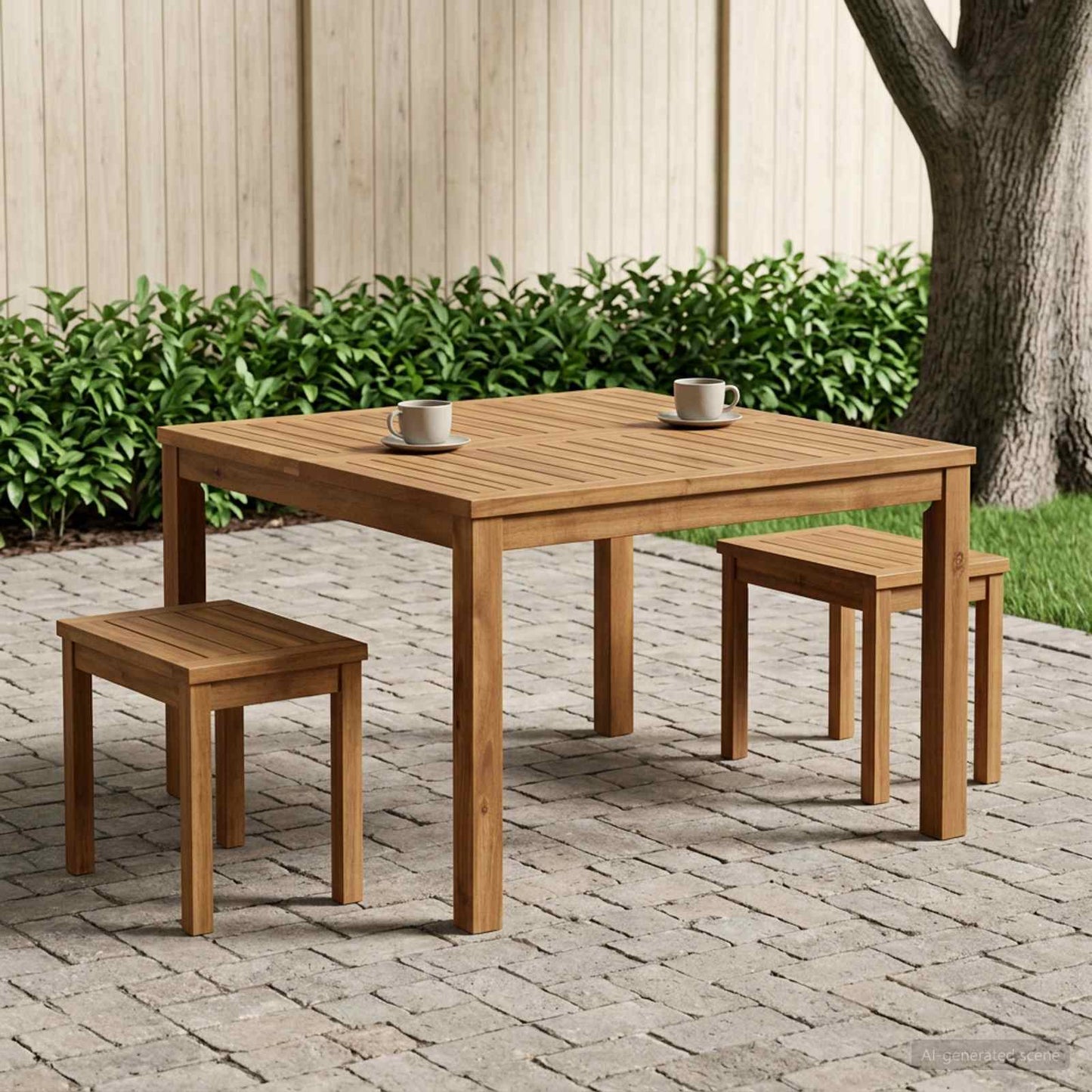Salontafel Naturel 80 x 80,5 x 45 cm Massief Acaciahout