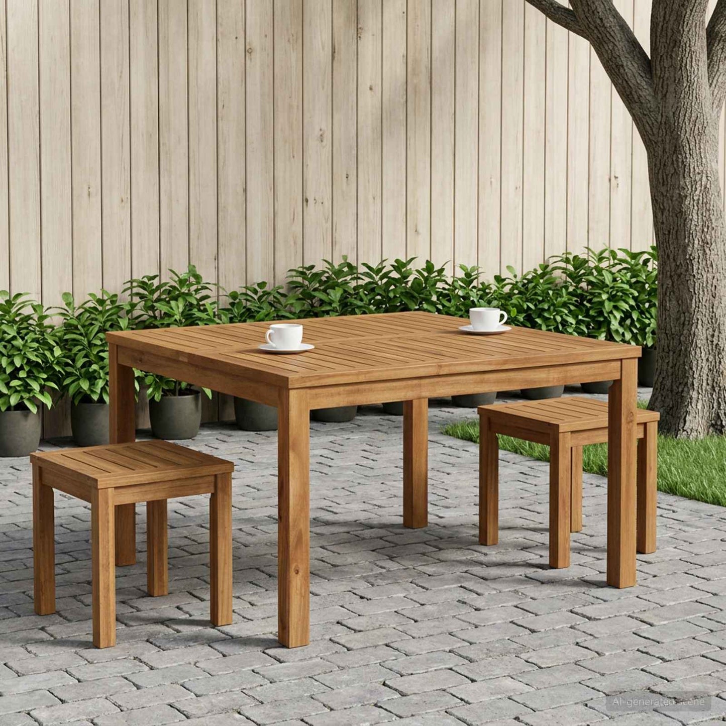 Salontafel Naturel 80 x 80,5 x 45 cm Massief Acaciahout
