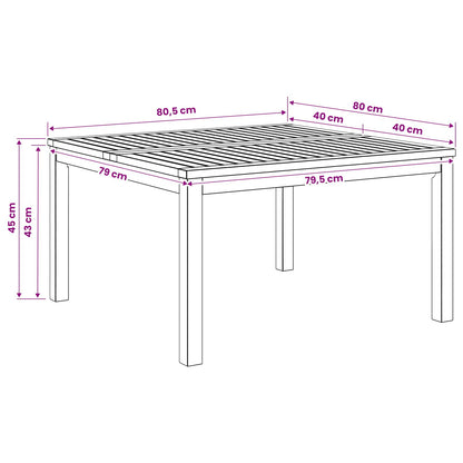 Salontafel Naturel 80 x 80,5 x 45 cm Massief Acaciahout