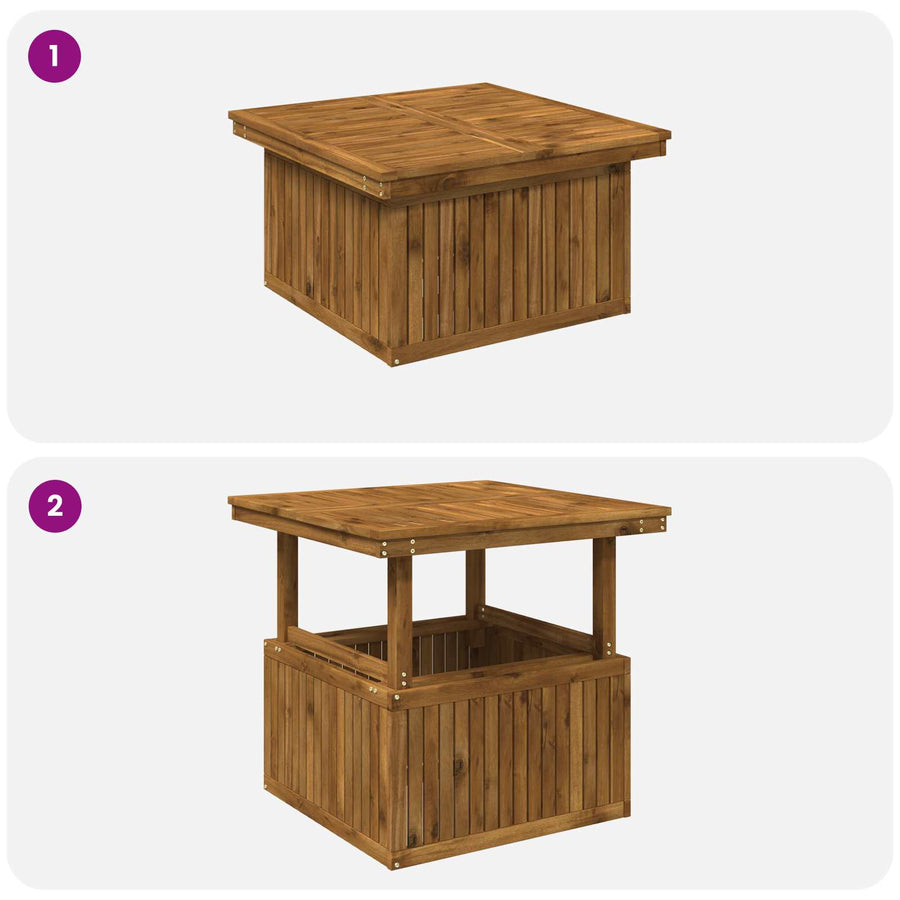 Tuinfoto Tafel Massief Acaciahout Hoogte Verstelbaar Naturel