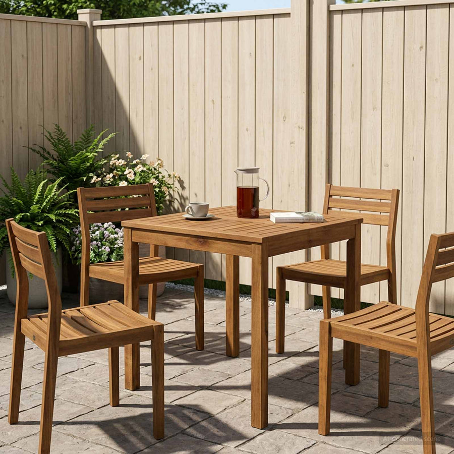 Tuindiner tafel Naturel 60 x 60,5 x 75 cm Massief Acaciahout