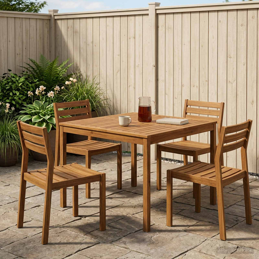 Tuindiner tafel Naturel 110 x 108,5 x 75 cm Massief Acaciahout