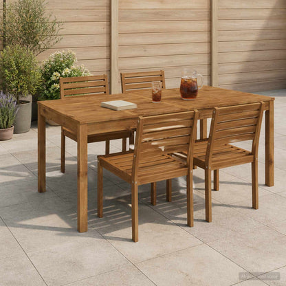 Tuindiner tafel Naturel 180 x 88,5 x 75 cm Massief Acaciahout