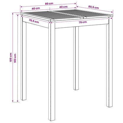 Tuinbar Tafel Naturel 80 x 80,5 x 105 cm Massief Acaciahout