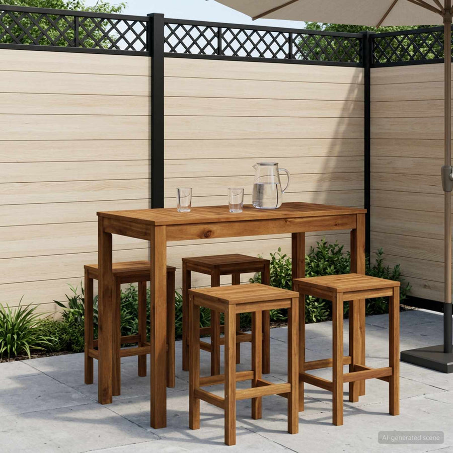 Tuinbar Tafel Naturel 108,5 x 55 x 105 cm Massief Acaciahout