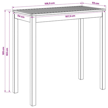 Tuinbar Tafel Naturel 108,5 x 55 x 105 cm Massief Acaciahout